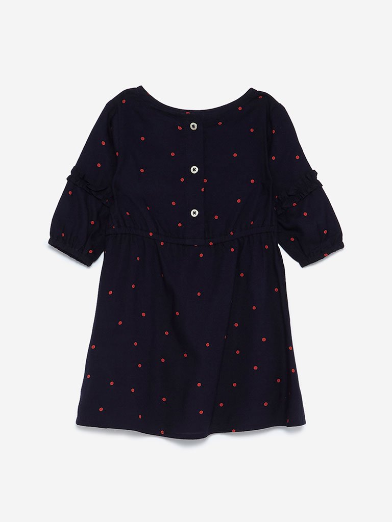 Baby HOP Navy Polka dotted Naira Dress