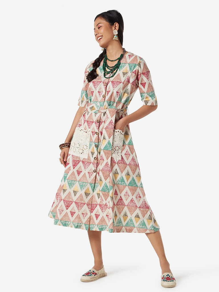 Bombay Paisley Multicoloured A-Line Dress