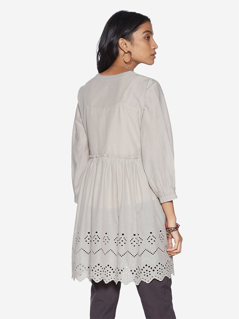 Bombay Paisley Grey Broderie Anglaise Tunic