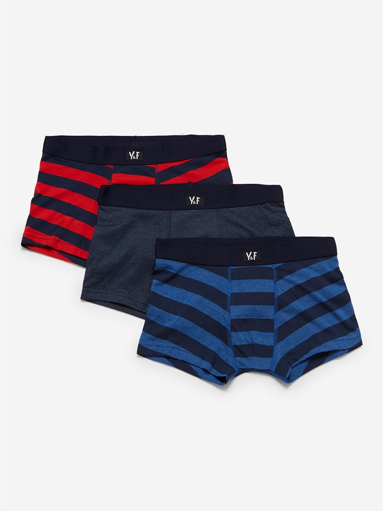 Y&F Kids Navy Pack Of Three Boy Shorts