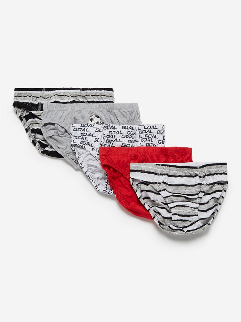 Y&F Kids White Pack Of Five Boys Briefs