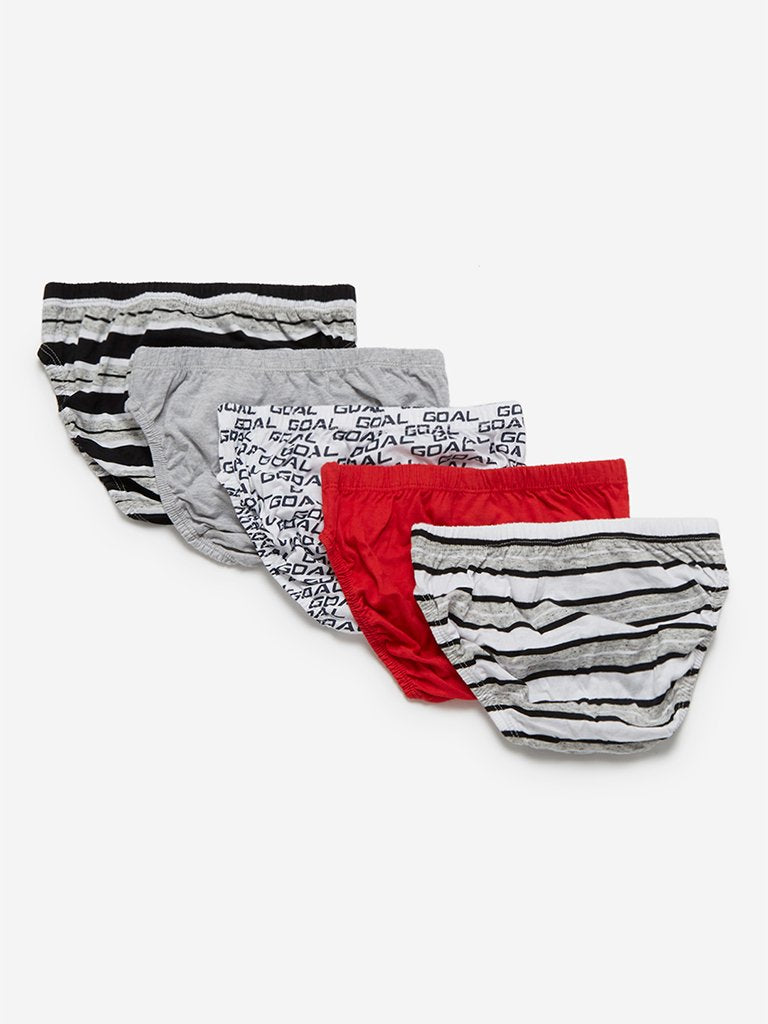 Y&F Kids White Pack Of Five Boys Briefs