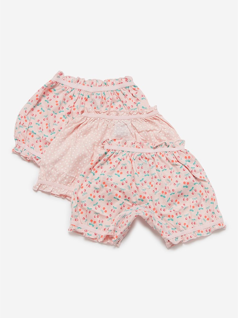 HOP Kids Pink Pack Of Three Bloomers