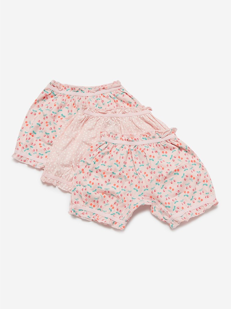 HOP Kids Pink Pack Of Three Bloomers