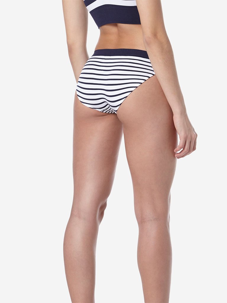 Wunderlove Navy Striped Bikini Briefs