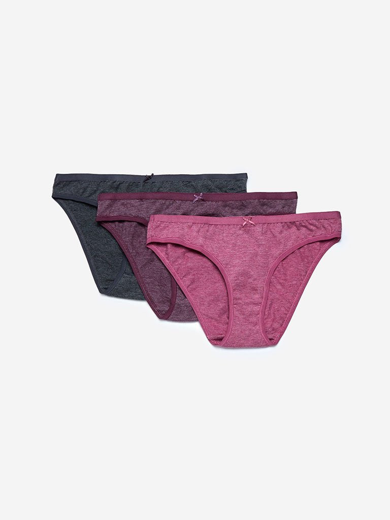 Wunderlove Pink Bikini Briefs Set of Three