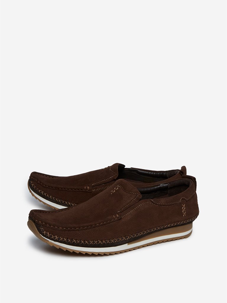 SOLEPLAY Brown Embroidered Loafers