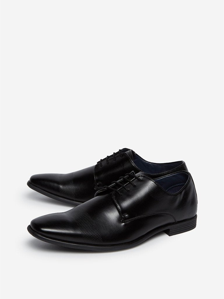 SOLEPLAY Black Perforated Derby Shoes