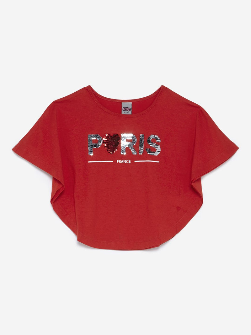 HOP Kids Red Text Print Twinkle Top