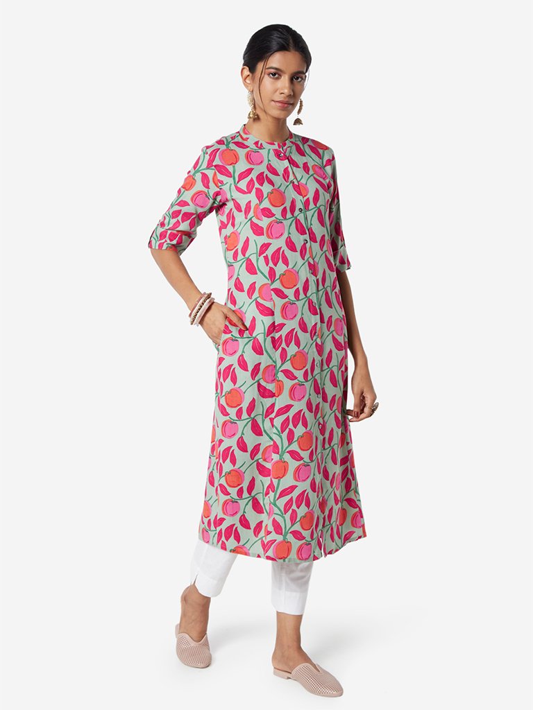 Utsa Multicolour Printed A-line Kurta