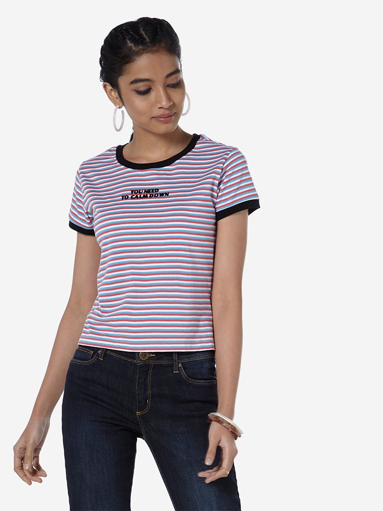 Nuon Multicolour Striped T-Shirt