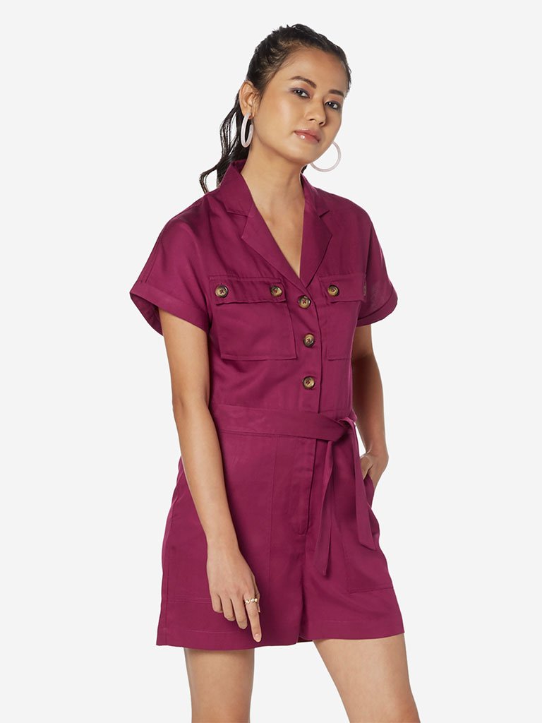 Nuon Hot Pink Playsuit With Belt