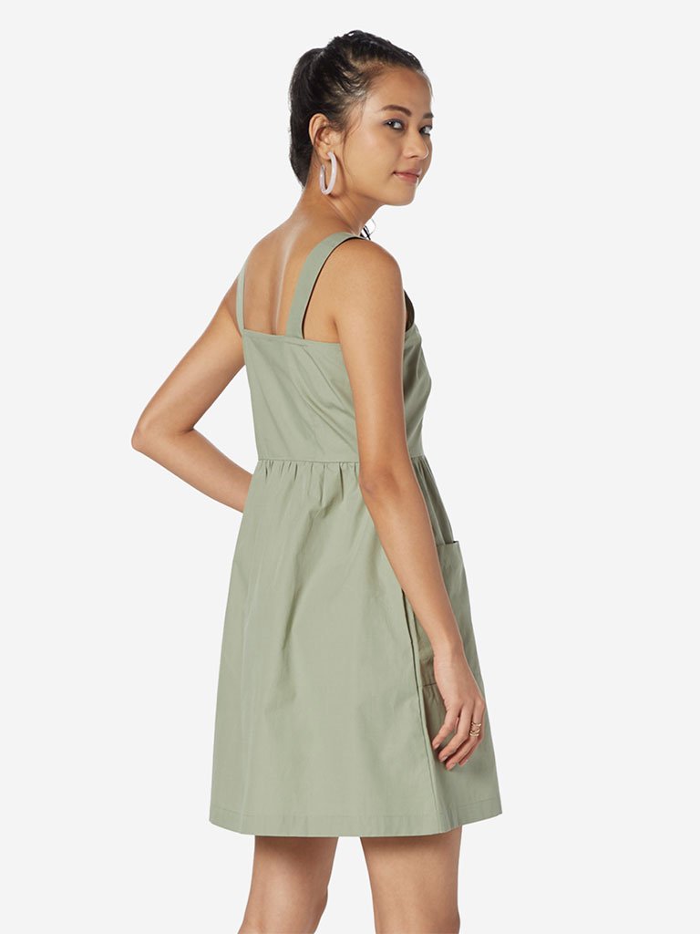 Nuon Light Green V-Neck Dress