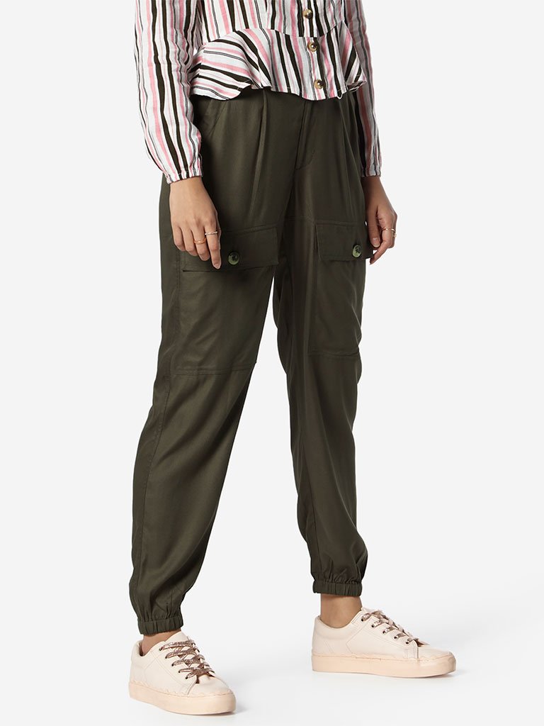 Nuon Olive Cargo Joggers