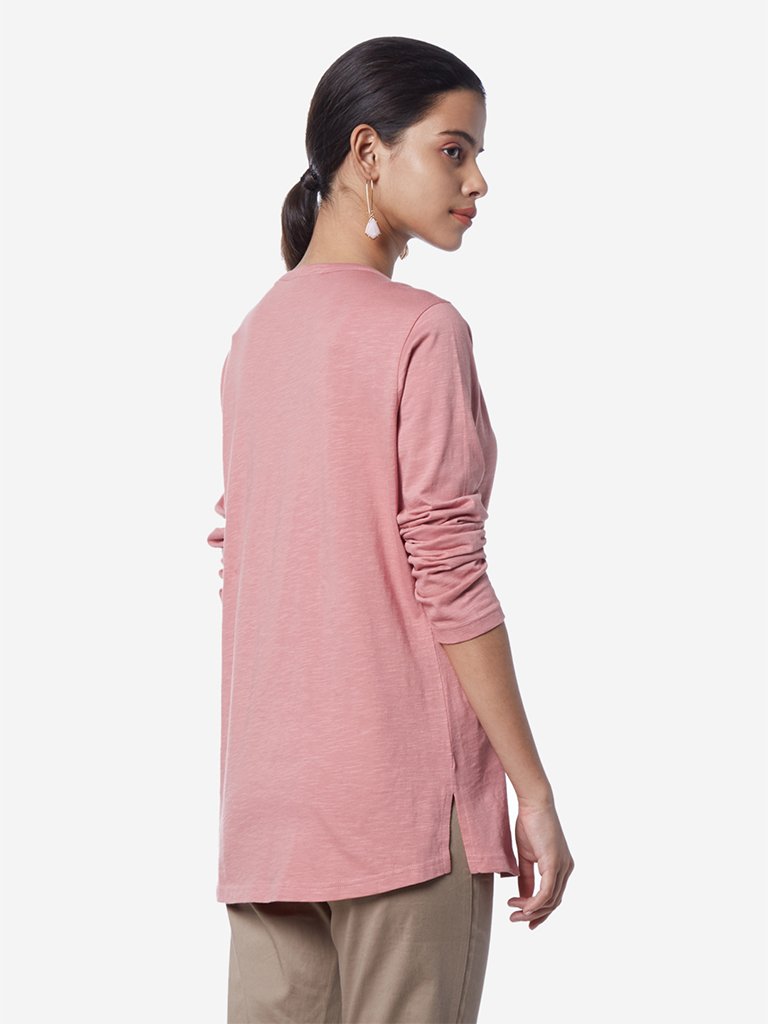 Utsa Dusty Pink Pure-Cotton Ethnic Tunic