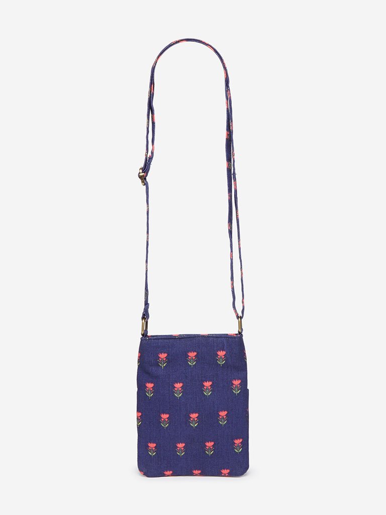 Westside Navy Floral Print Kamal Mini Sling Bag