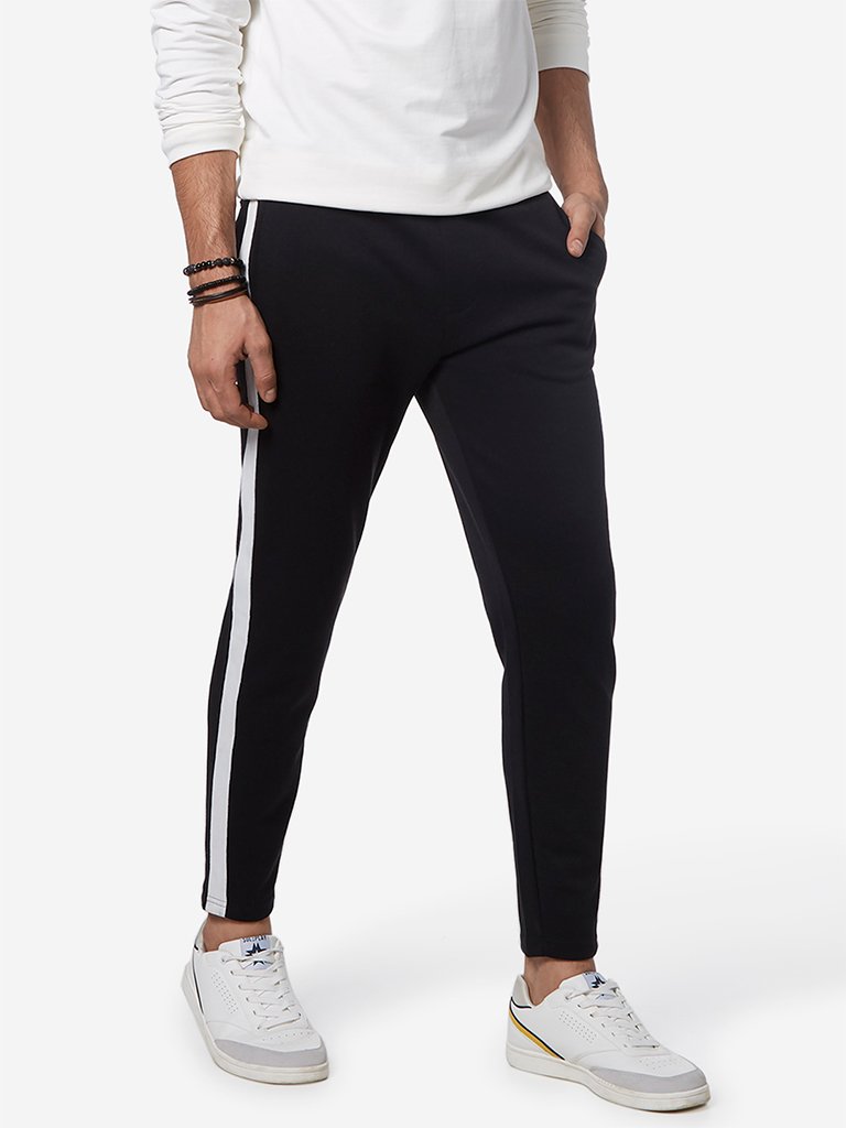 Nuon Black Panel Detailed Track-pants
