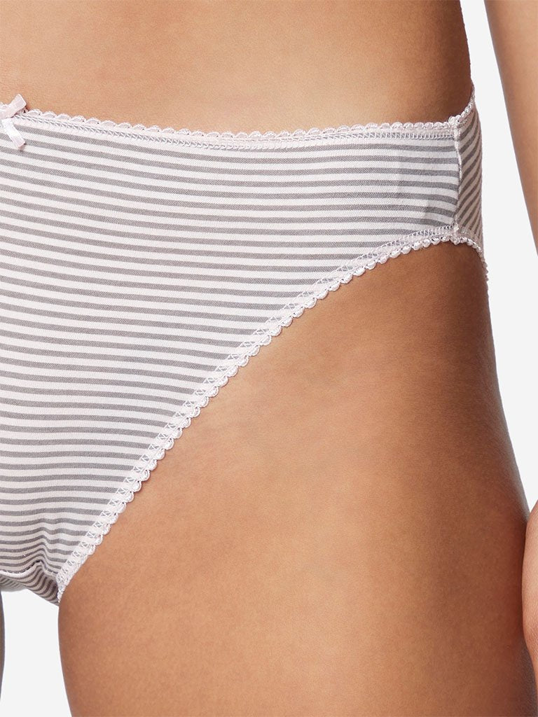 Wunderlove Grey Hi-Leg Briefs Pack Of Four