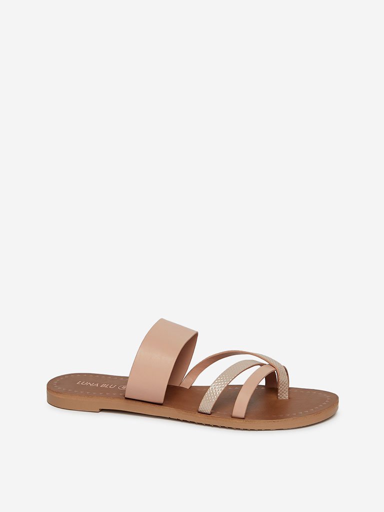 LUNA BLU Pink Toe-Ring Sandals