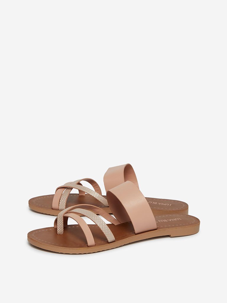 LUNA BLU Pink Toe-Ring Sandals