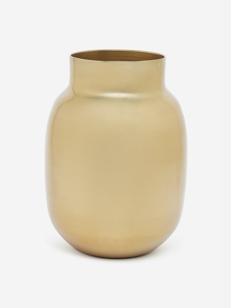 Westside Home Gold-Toned Metal Round Vase