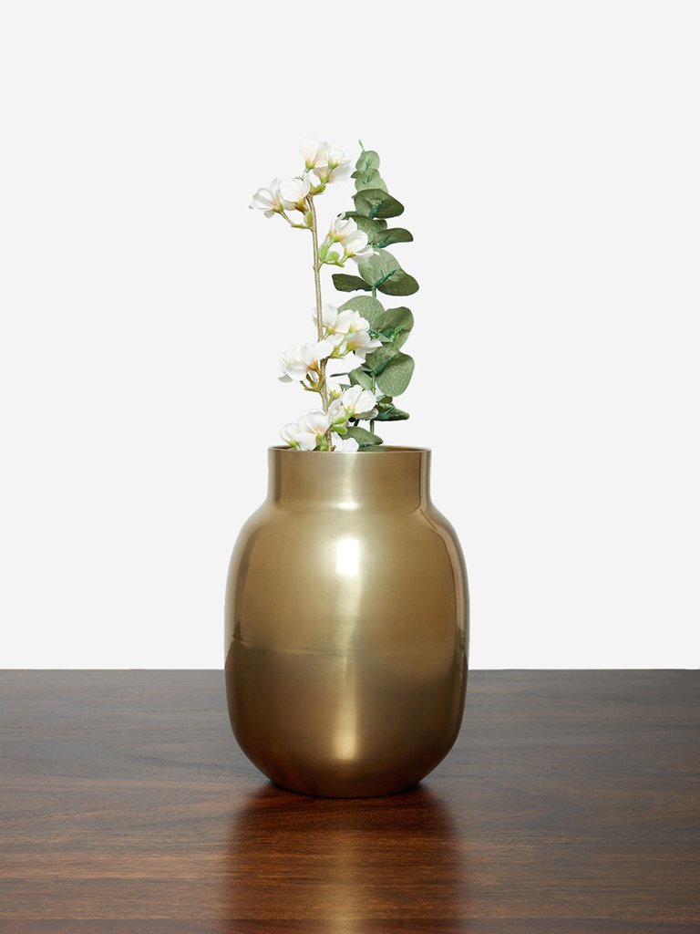 Westside Home Gold-Toned Metal Round Vase