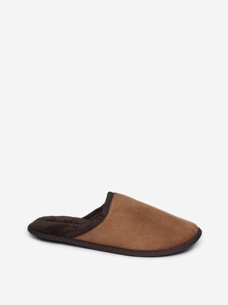 SOLEPLAY Tan Faux-Suede Bedroom Slippers