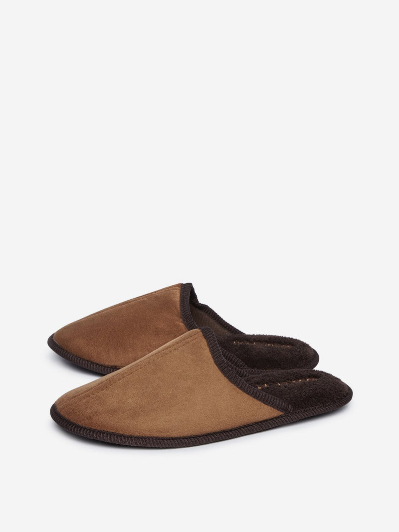 SOLEPLAY Tan Faux-Suede Bedroom Slippers