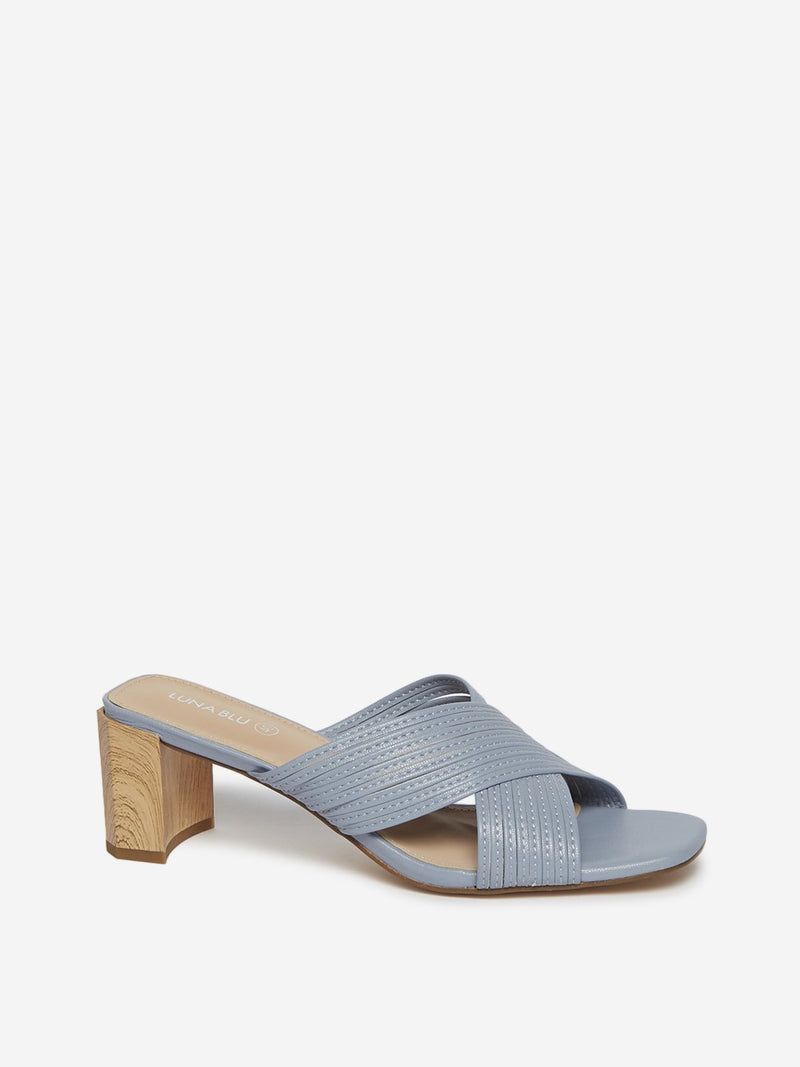 LUNA BLU Blue Criss-Cross Strap Sandals