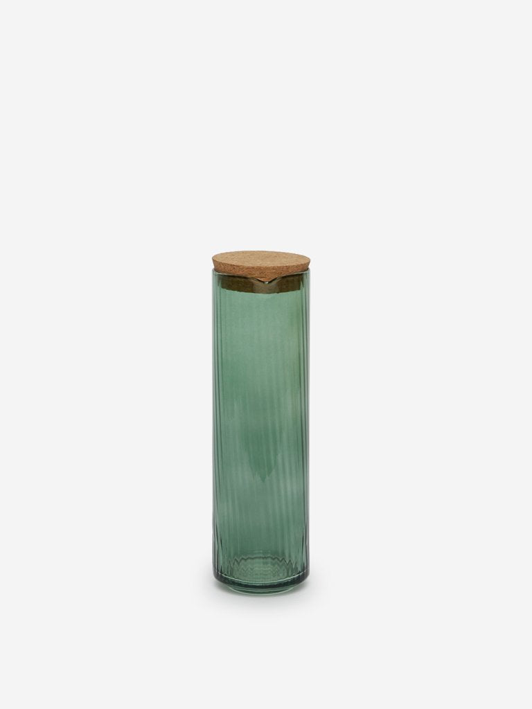 Westside Home Green Textured Glass Bottle