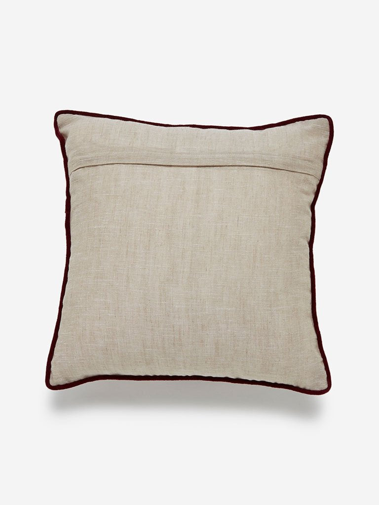 Westside Home Beige Floral Cushion Cover