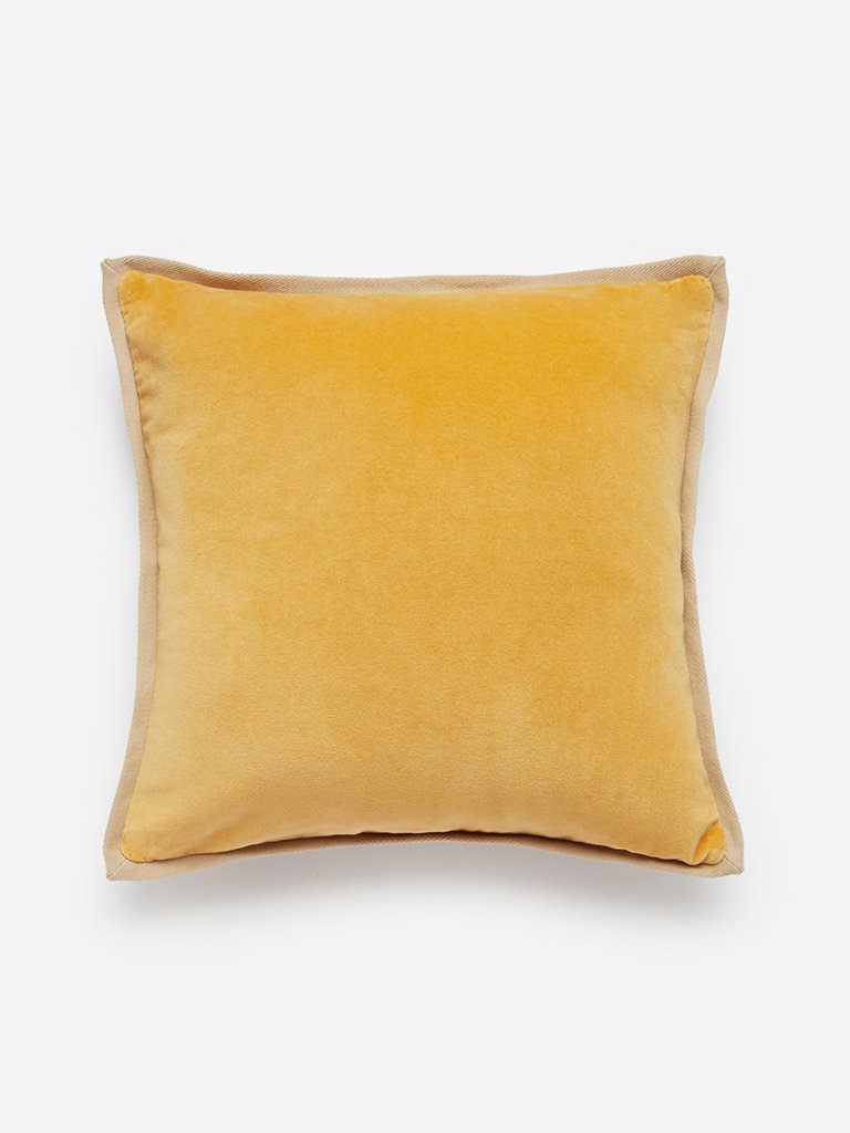 Westside Home Yellow Velveteen Cushion Cover