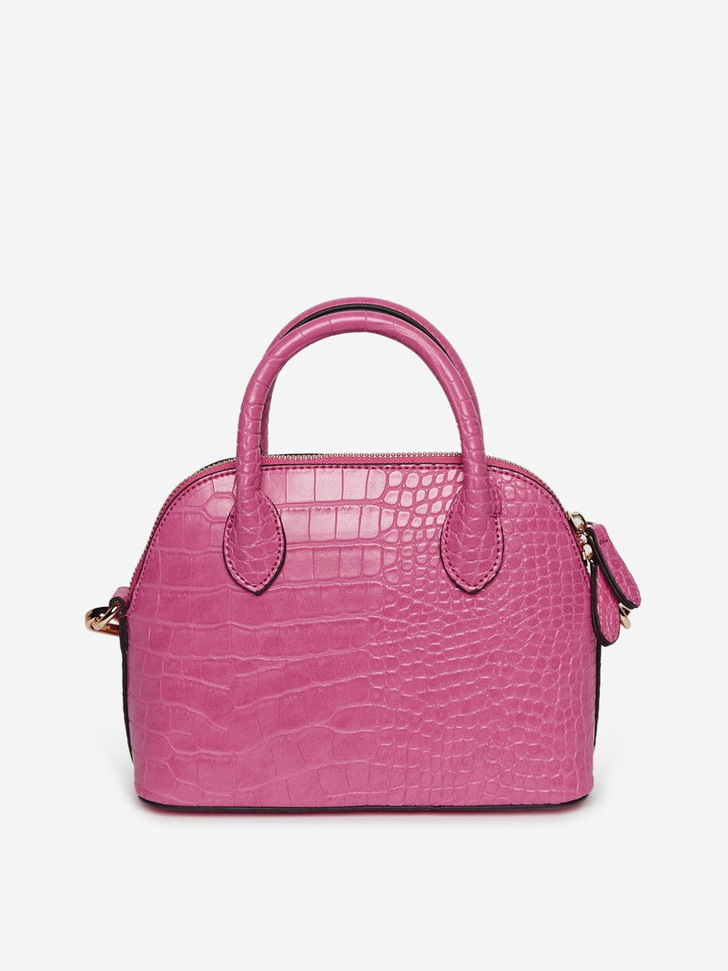 Nuon Pink Croc-Textured Mini Tote