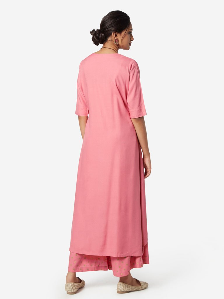 Utsa Pink High-Low Kurta