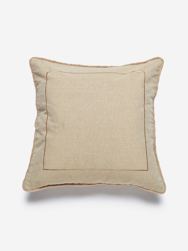 Westside Home Beige Minimalistic Design Cushion Cover