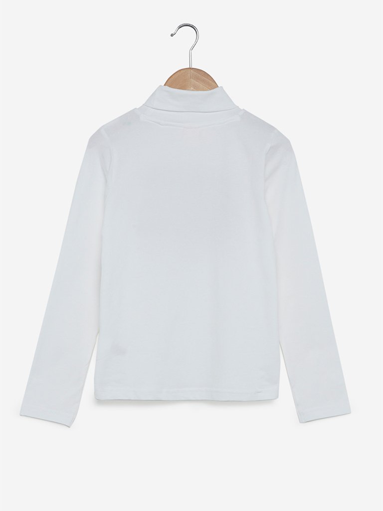 Y&F Kids White Sequinned Top