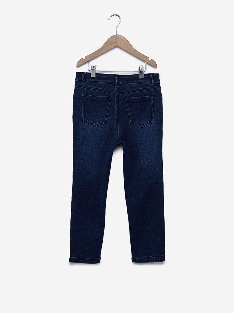 Y&F Kids Dark Indigo Sequin Detailed Jeans