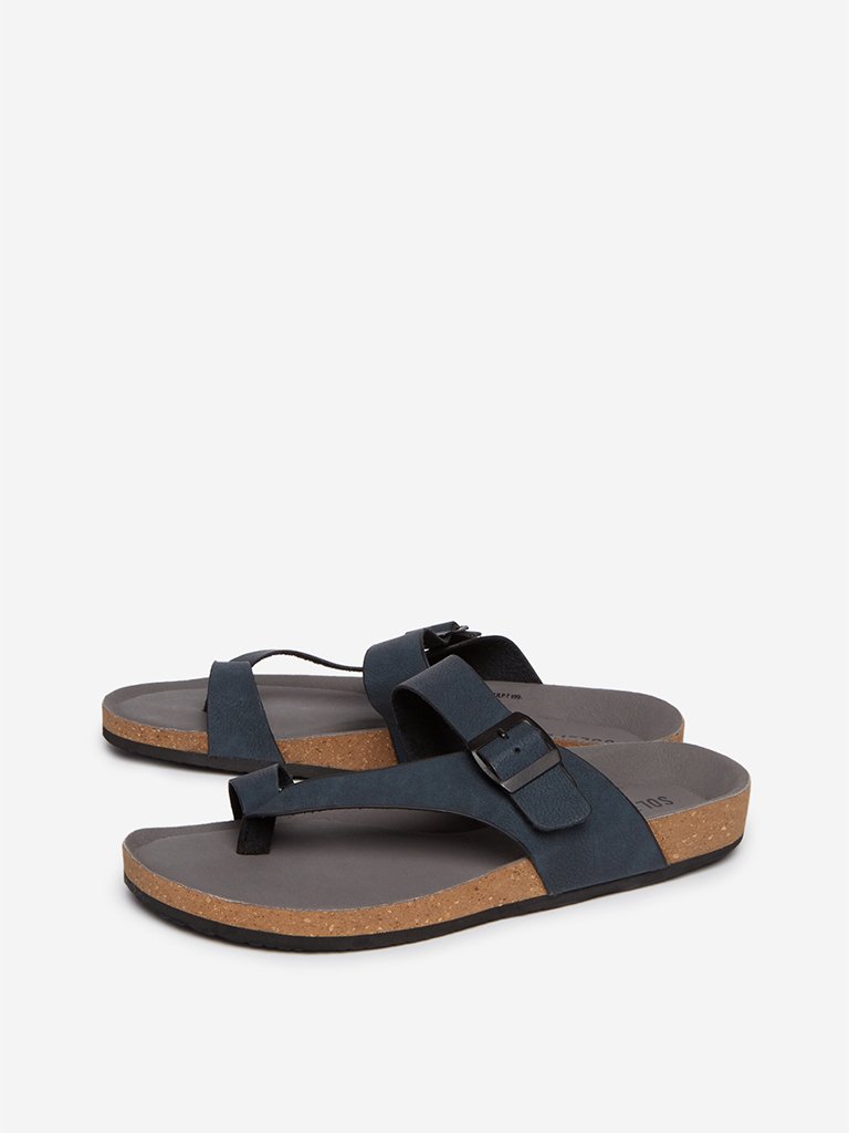 SOLEPLAY Navy Buckle-Pattern Sandals
