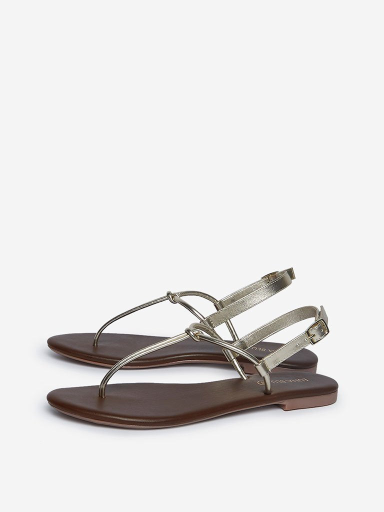 LUNA BLU Gold Knot Design Sandals
