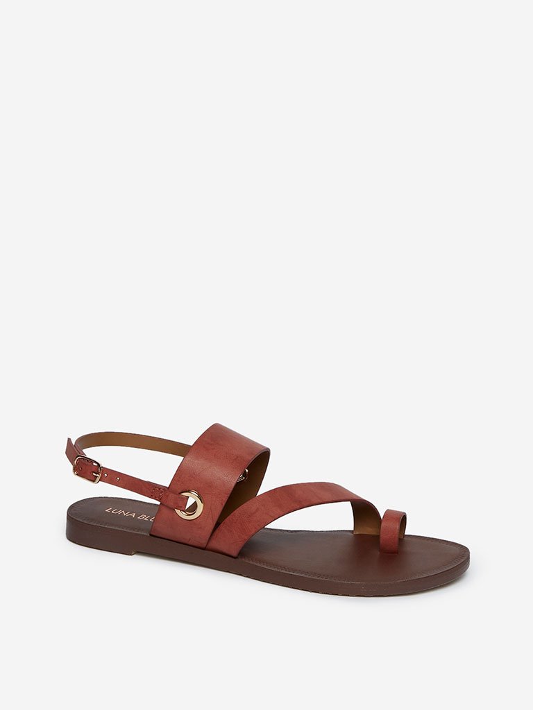 LUNA BLU Rust Toe-Ring Sandals