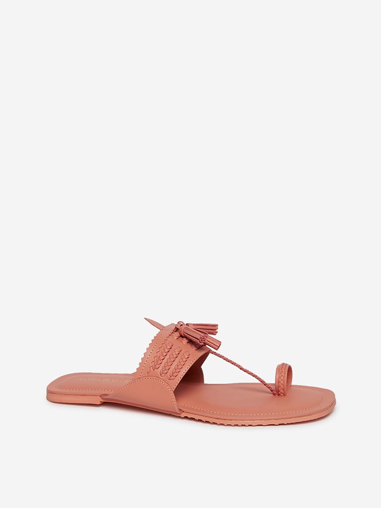 LUNA BLU Coral Braided Kolhapuri Sandals