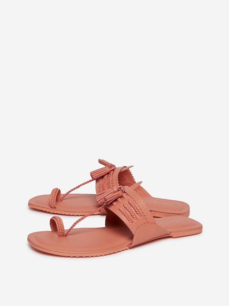 LUNA BLU Coral Braided Kolhapuri Sandals