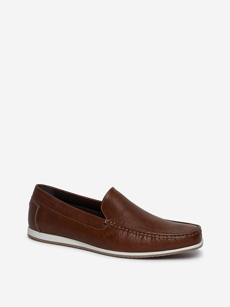 SOLEPLAY Brown Textured Loafers
