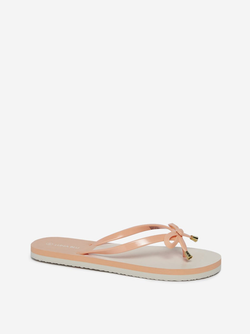 LUNA BLU Coral Bow-Detailed Flip-Flops