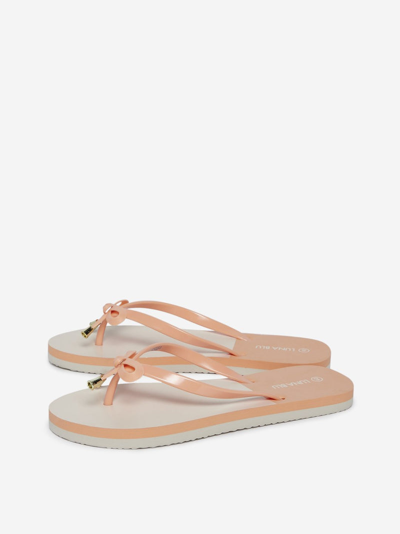LUNA BLU Coral Bow-Detailed Flip-Flops