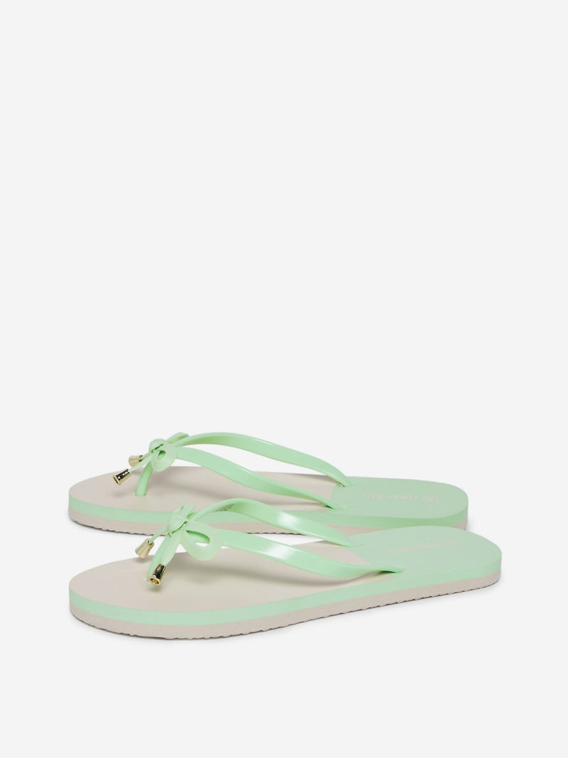 LUNA BLU Mint Bow-Detailed Flip-Flops