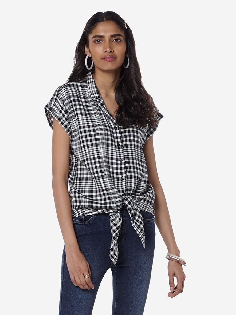 LOV Black And White Checked Tilda Casual Shirt