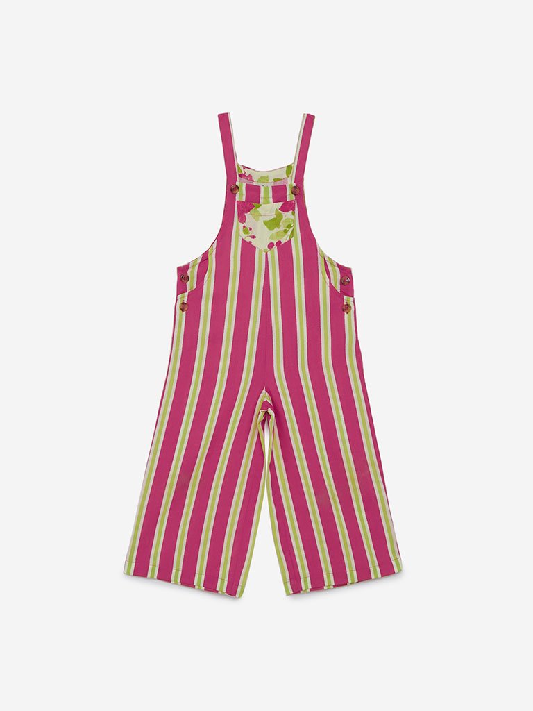 Utsa Kids Multicolour Striped Jumpsuit