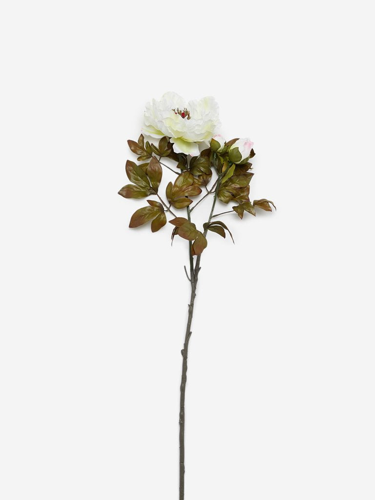 Westside Home White Artificial Large Peony Flower