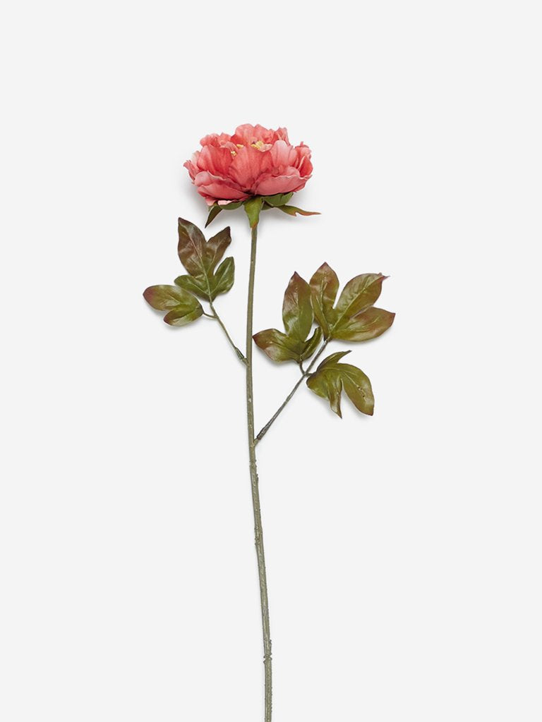 Westside Home Red Artificial Small Peony Flower